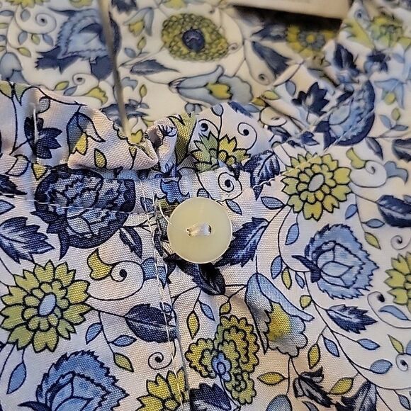 EUC Expressions50 Blue Floral Sleeveless Midi Dress Tones of Blue, Green, SZ 14 - Picture 14 of 16